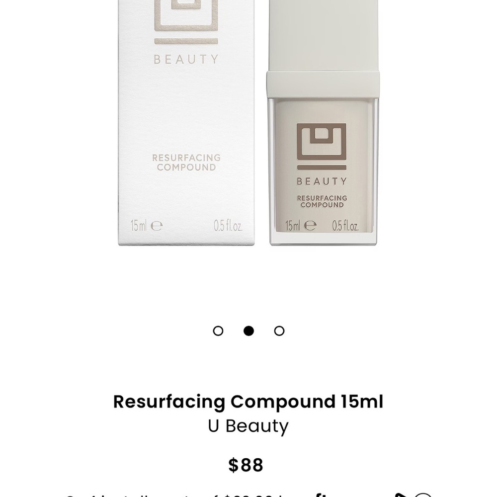 NIB U Beauty duo Resurfacing Compund 15 ml Sephora $88